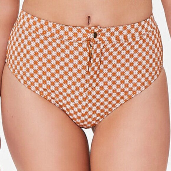 ISO: Forever 21 Ginger/Orange/Brown/Ivory Plaid Checkered Underwire Bikini - Picture 5 of 8